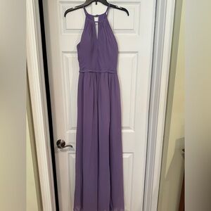 Elegant Purple Halter Dress